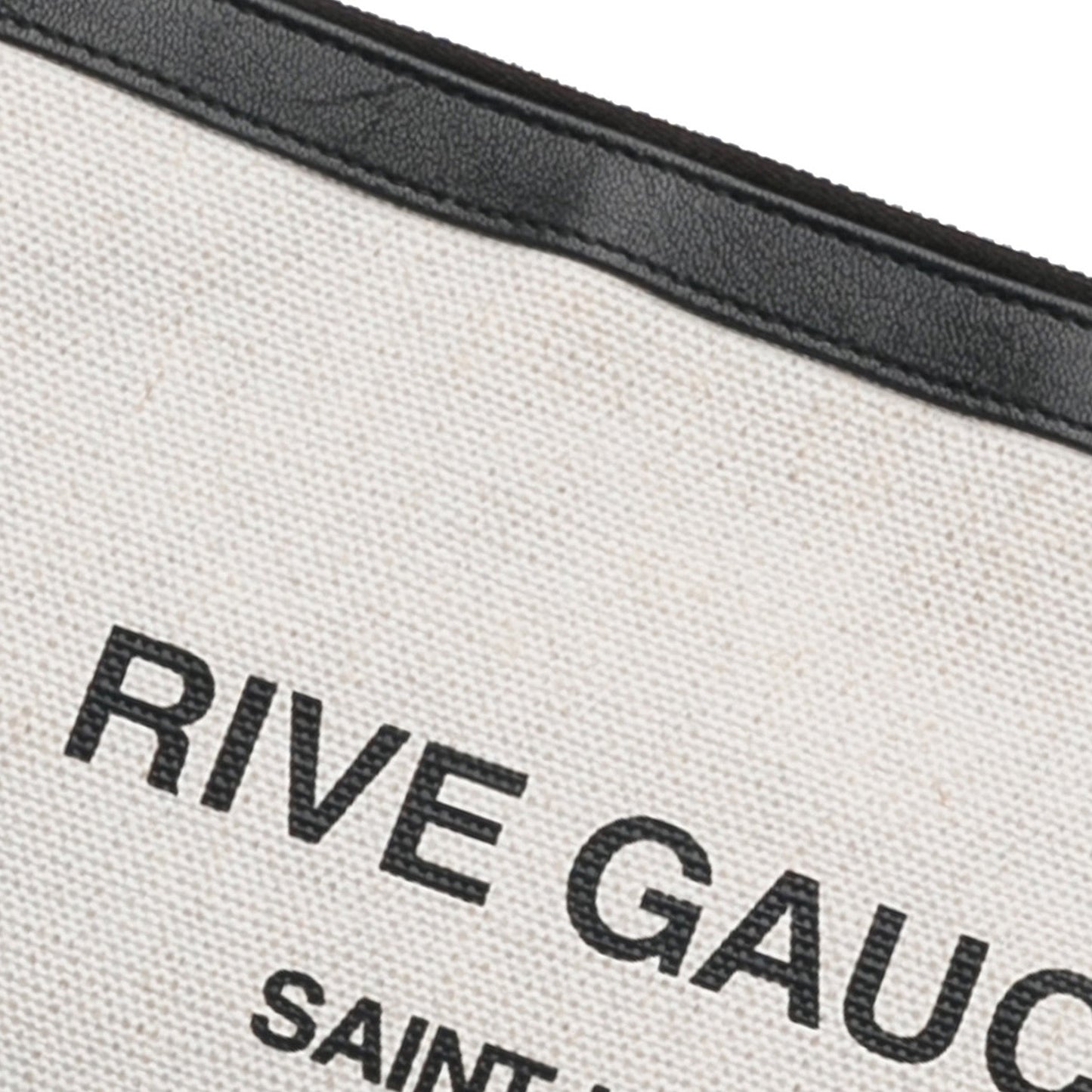 Yves Saint Laurent Rive Gauche Clutch White Canvas