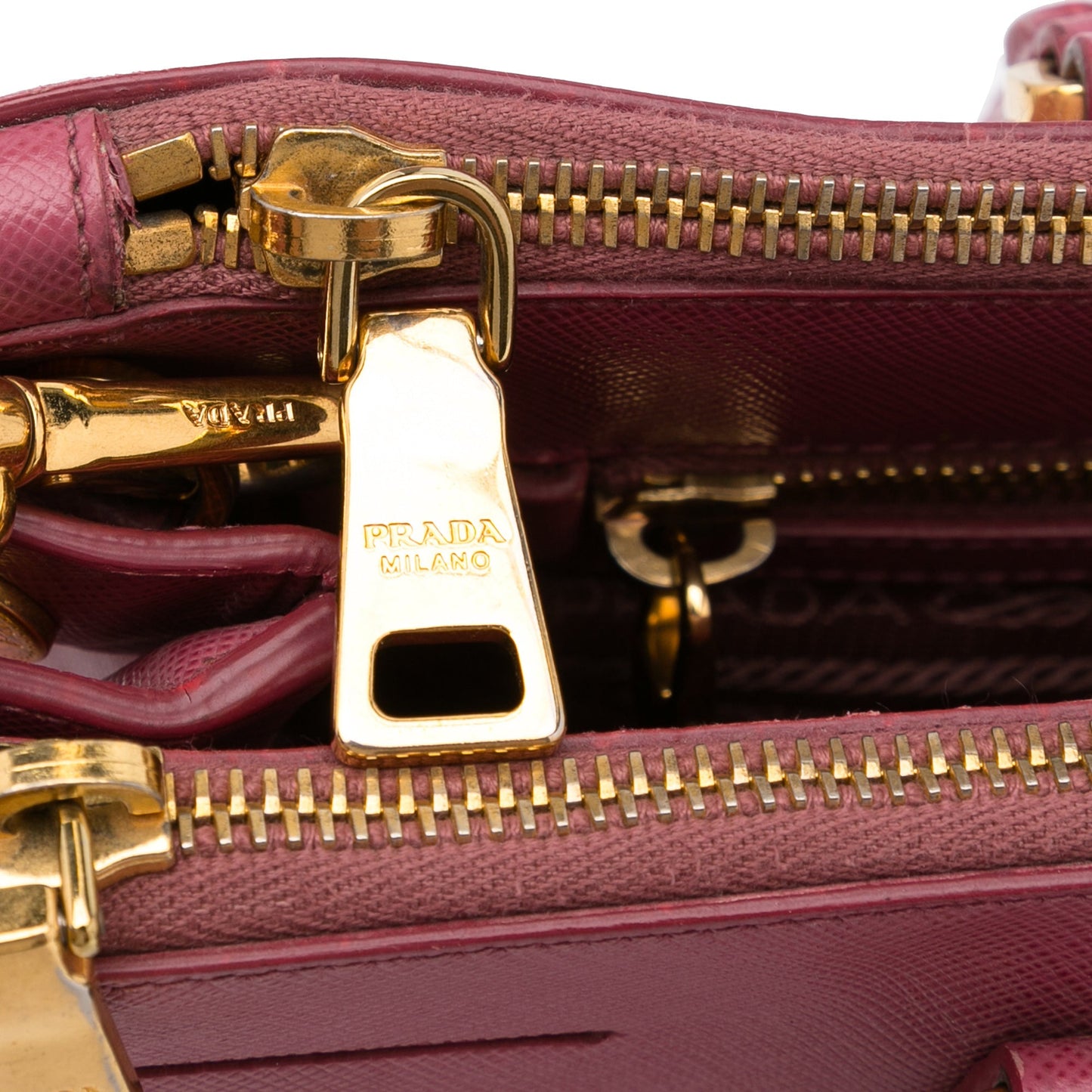 Prada Double Zip Galleria Pink Saffiano