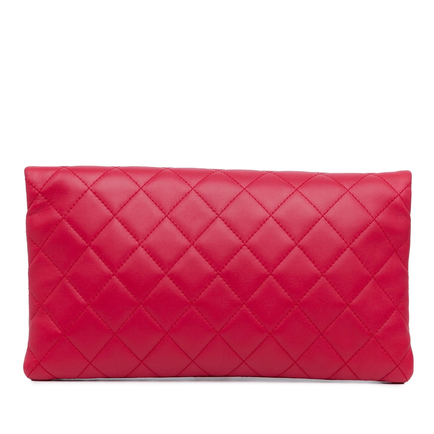 Chanel Beauty CC Clutch Red Quilted Lambskin Gold