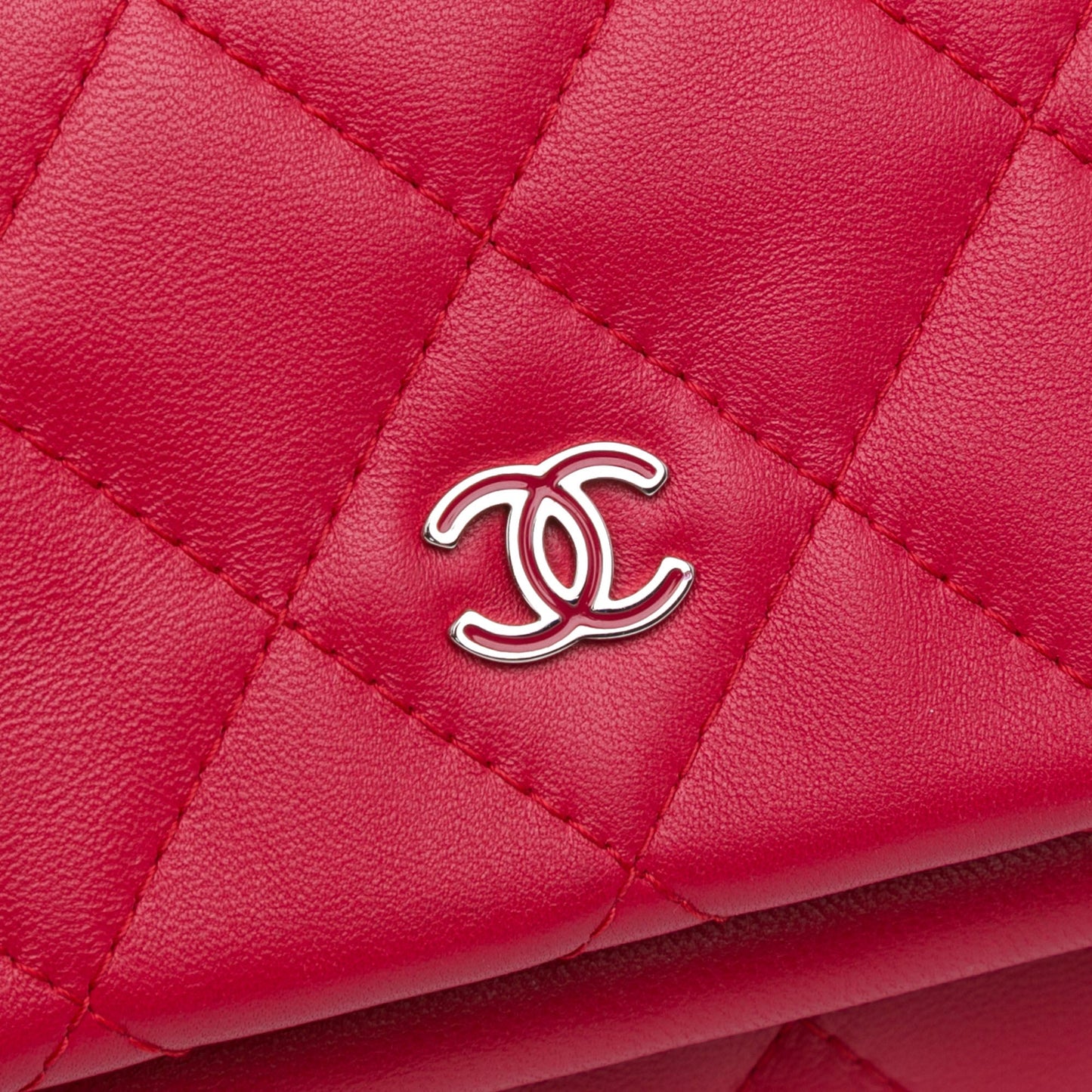 Chanel Beauty CC Clutch Red Quilted Lambskin Gold