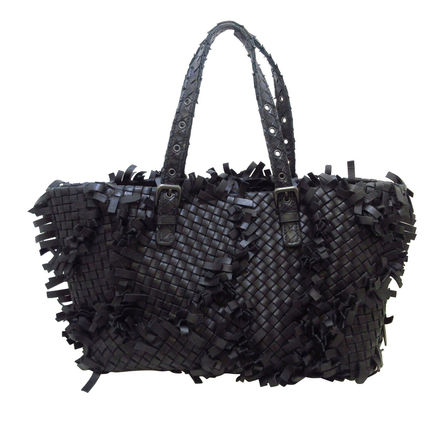 Bottega Veneta Tote Bag Black Intrecciato Leather