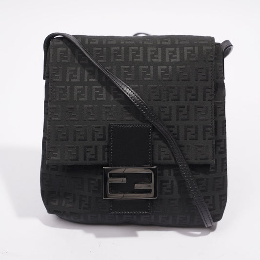 Fendi Zucchino Crossbody Black Canvas