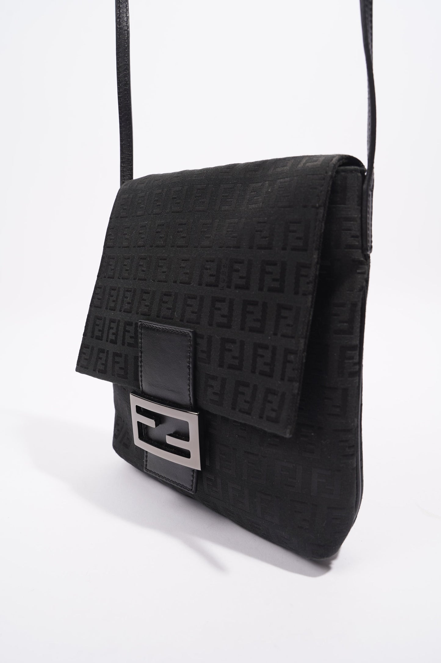 Fendi Zucchino Crossbody Black Canvas