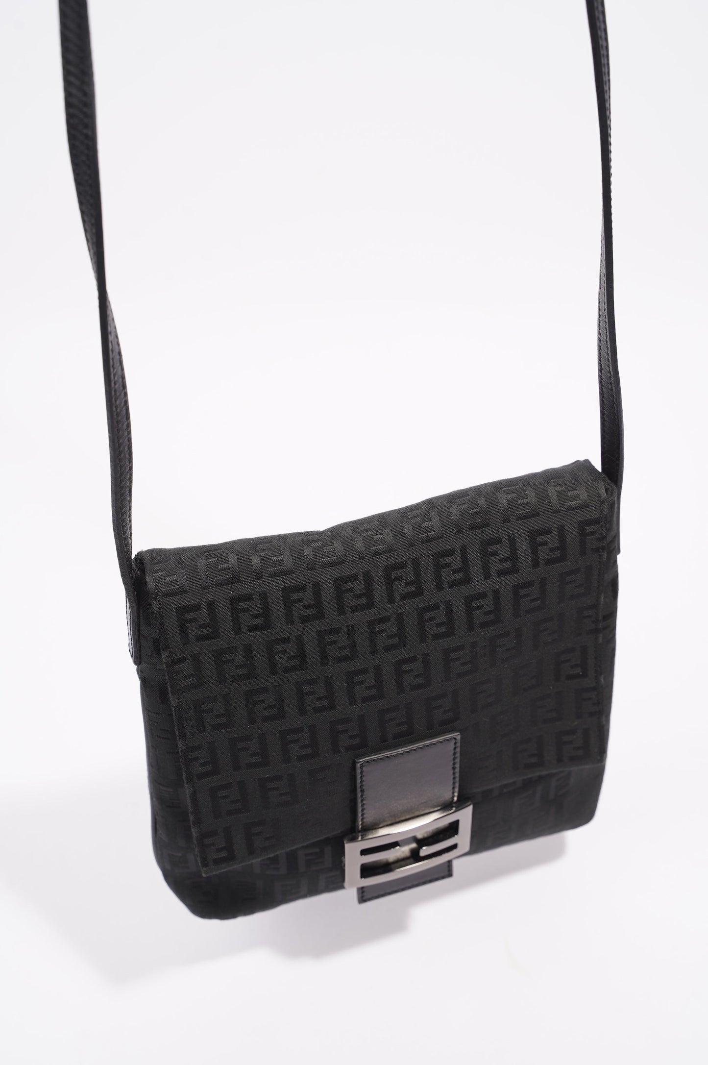 Fendi Zucchino Crossbody Black Canvas