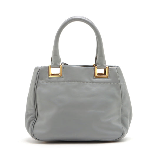 Prada Grey 2 Way Tote Bag w/ Bow