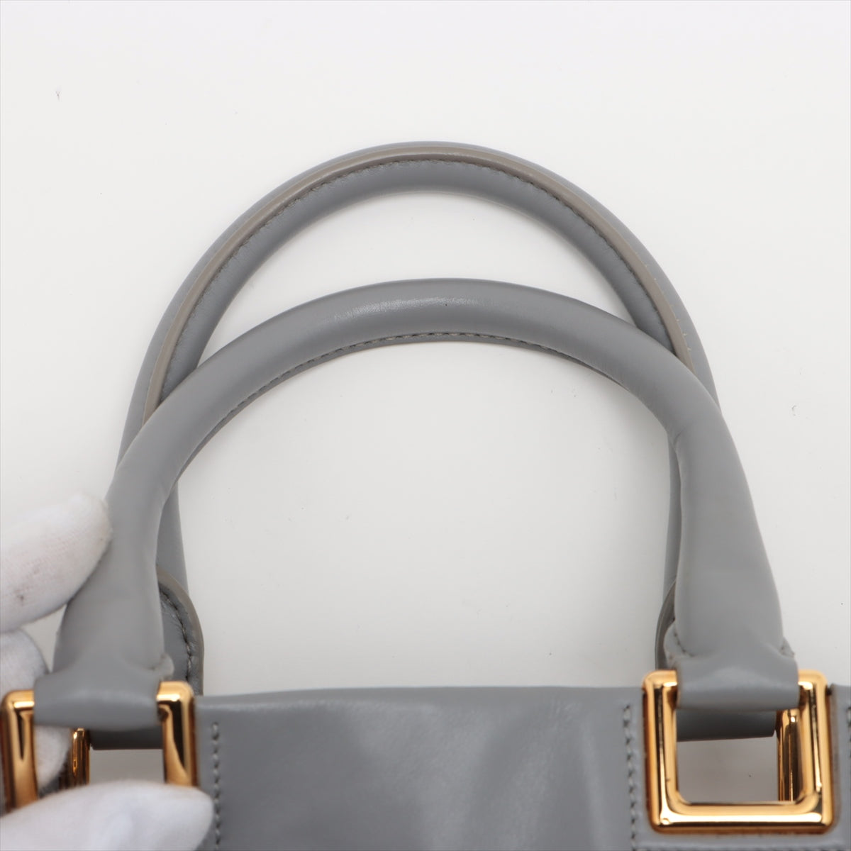 Prada Grey 2 Way Tote Bag w/ Bow