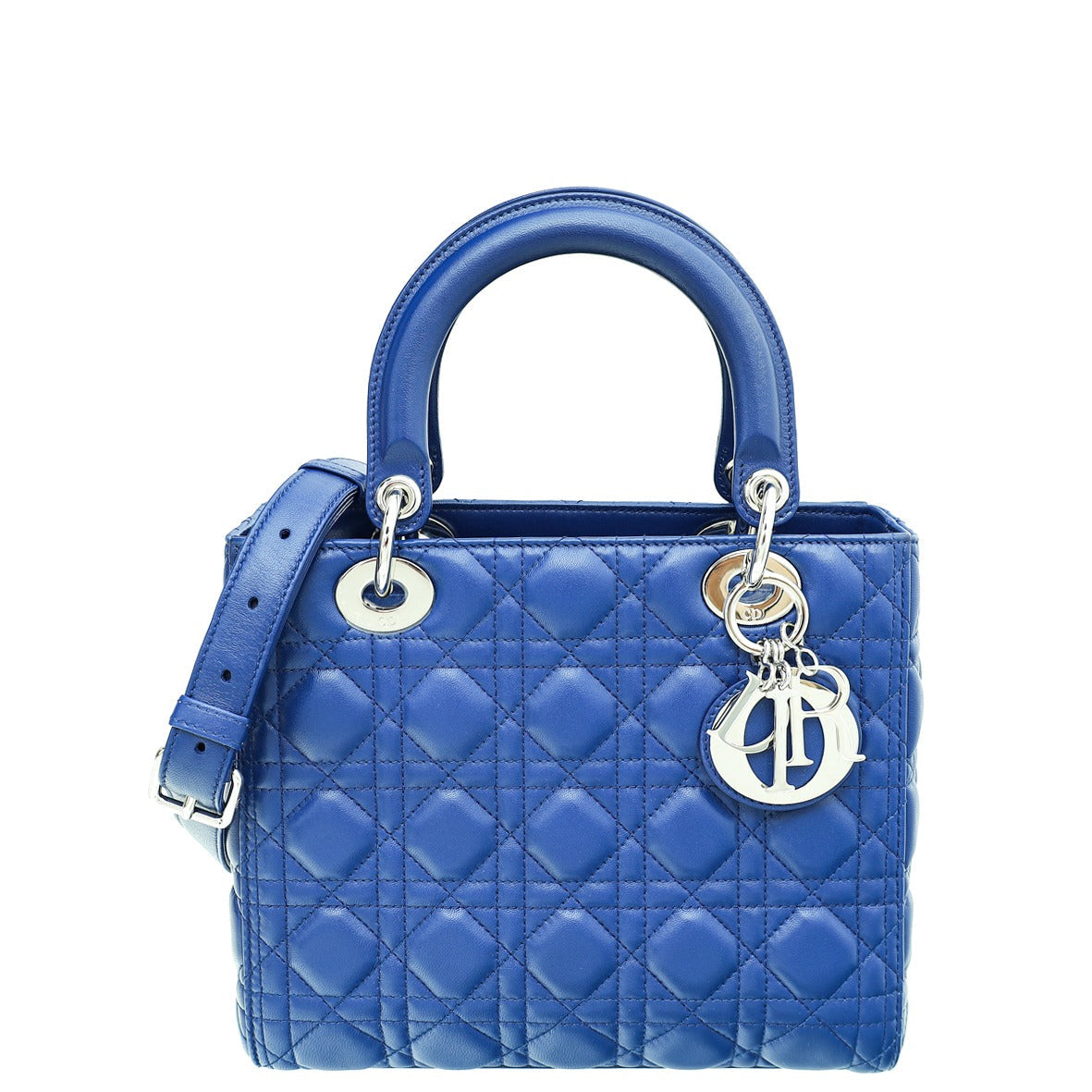 Christian Dior Blue Lady Dior Medium Bag