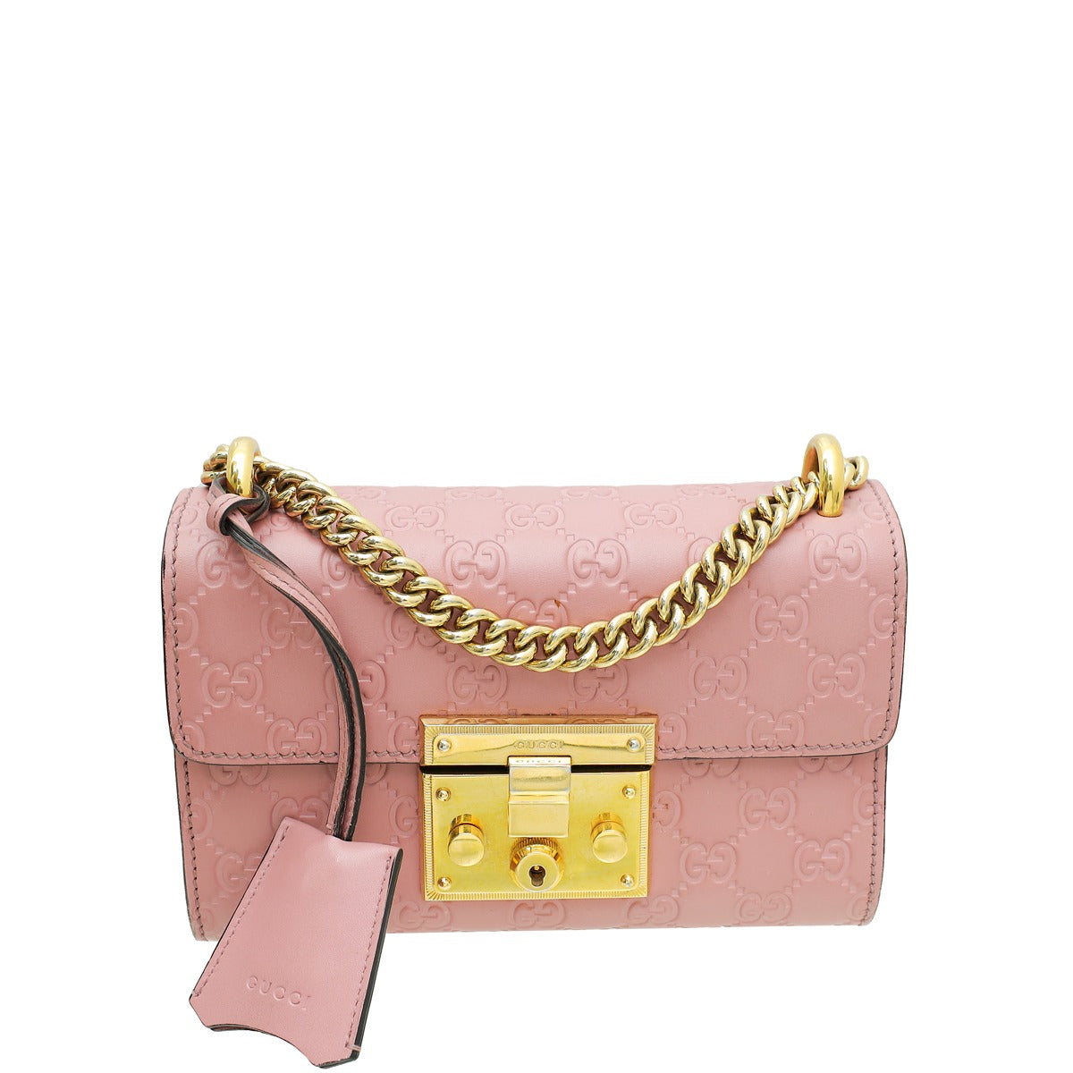 Gucci Pink GG Guccissima Padlock Small Bag