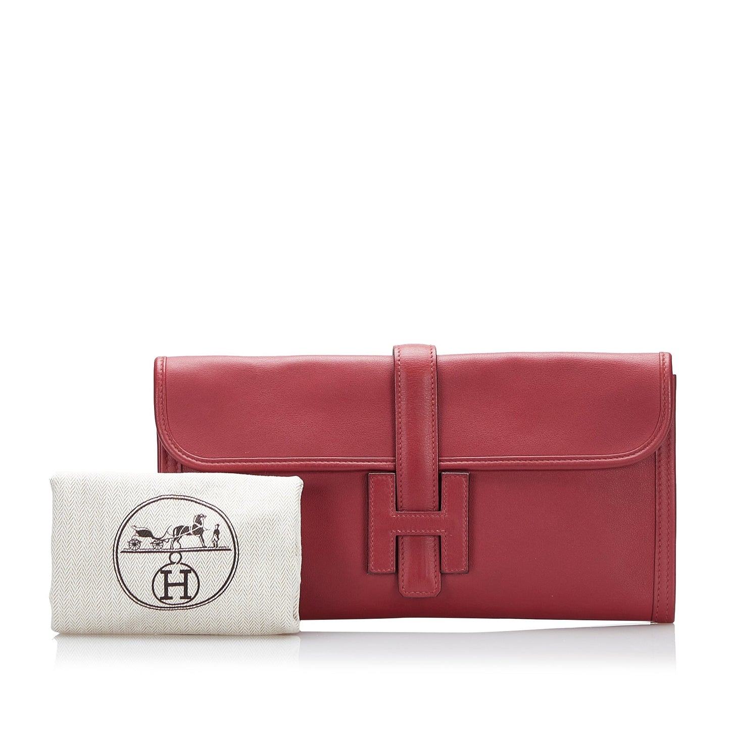 Hermès Jige Elan Clutch Red Swift