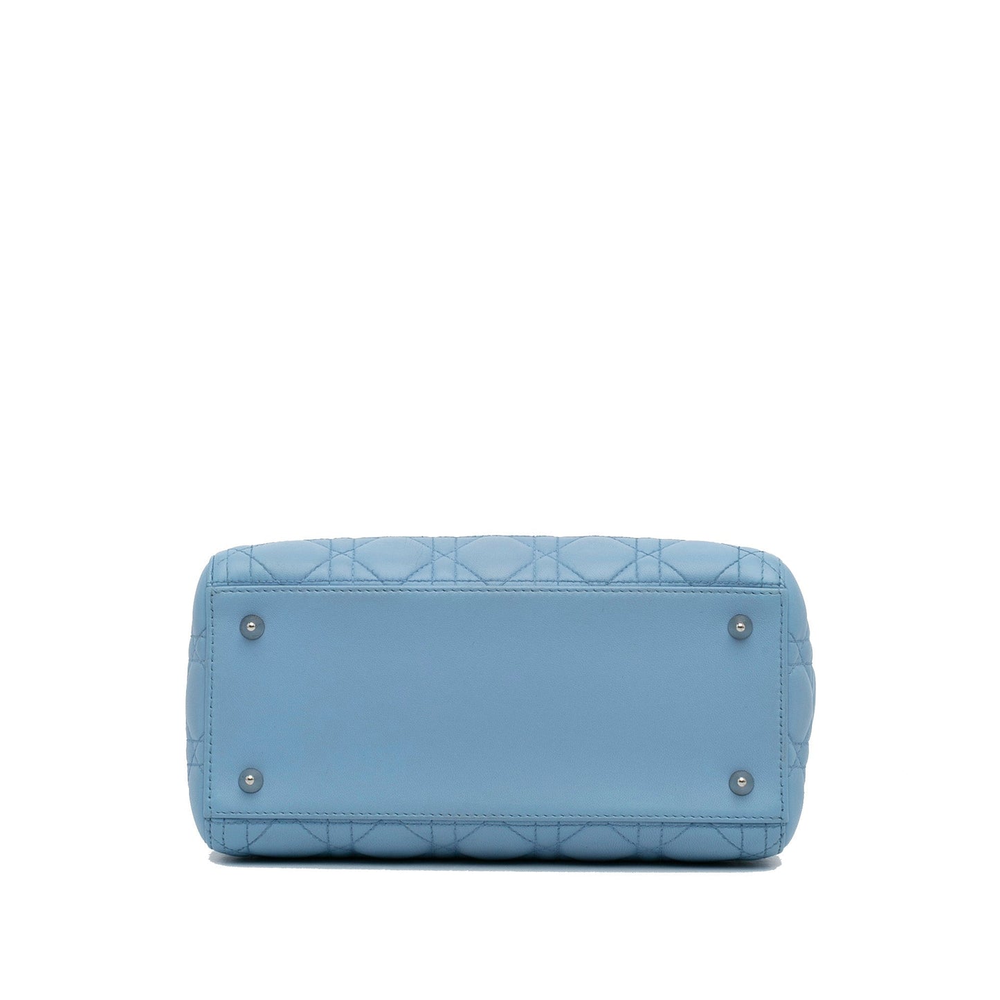 Dior Lady Dior Small Light Blue Cannage Lambskin Silver