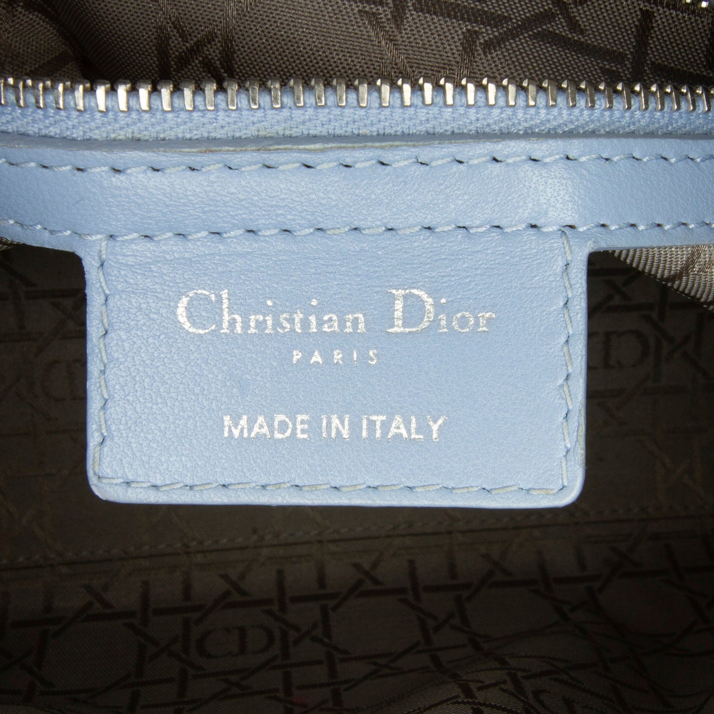 Dior Lady Dior Small Light Blue Cannage Lambskin Silver