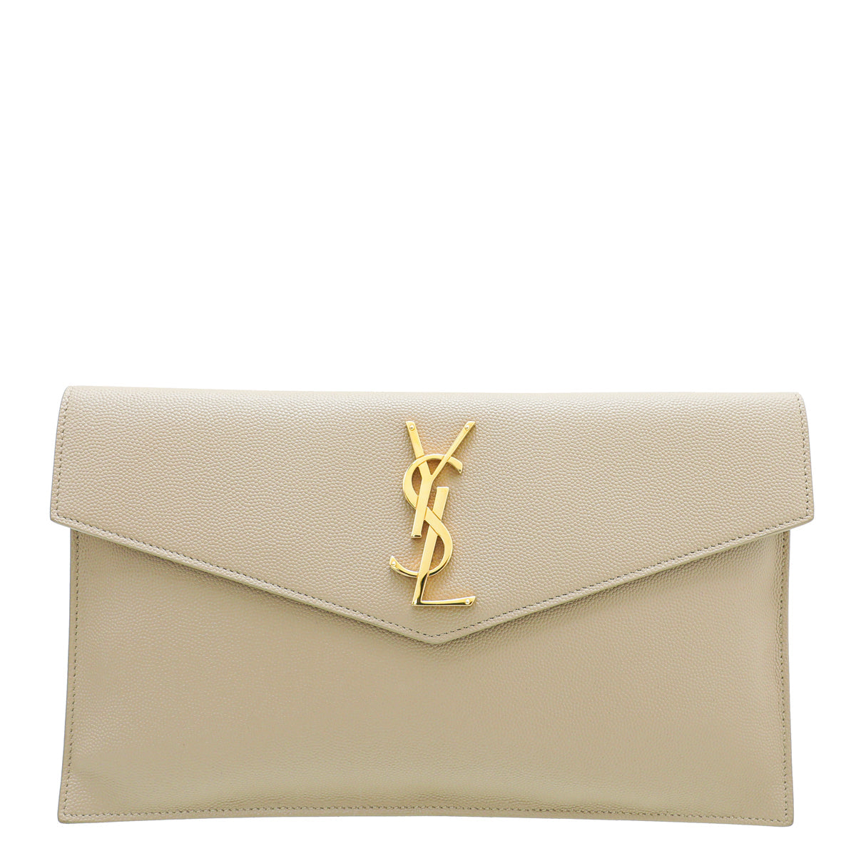 YSL Beige Monogram Uptown Pouch