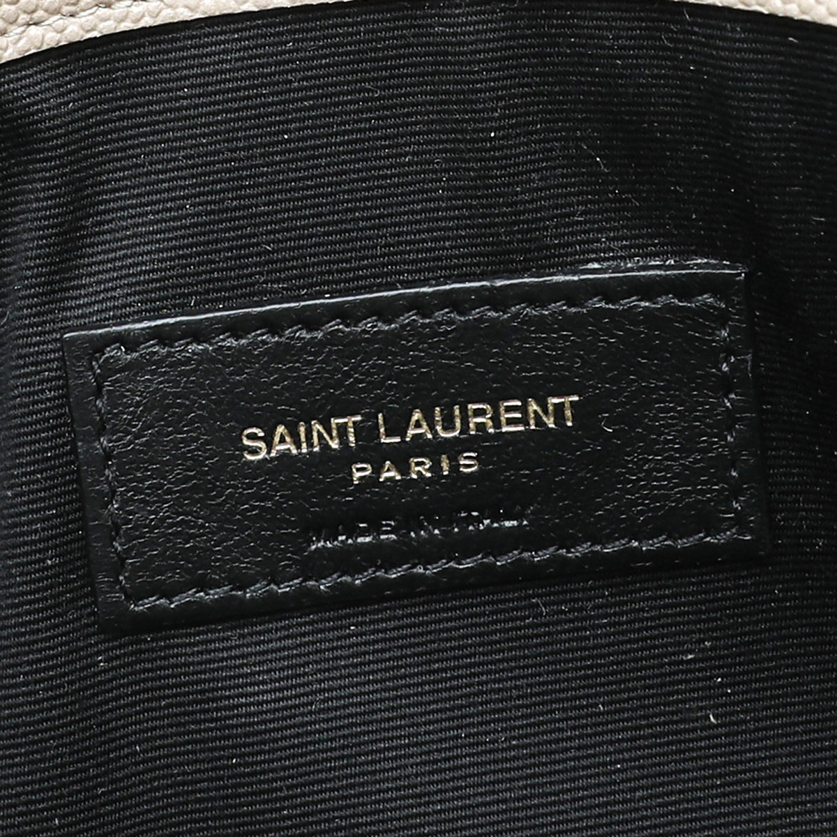 YSL Beige Monogram Uptown Pouch