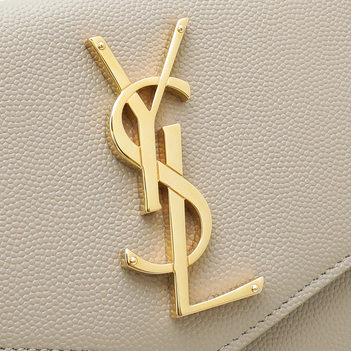 YSL Beige Monogram Uptown Pouch