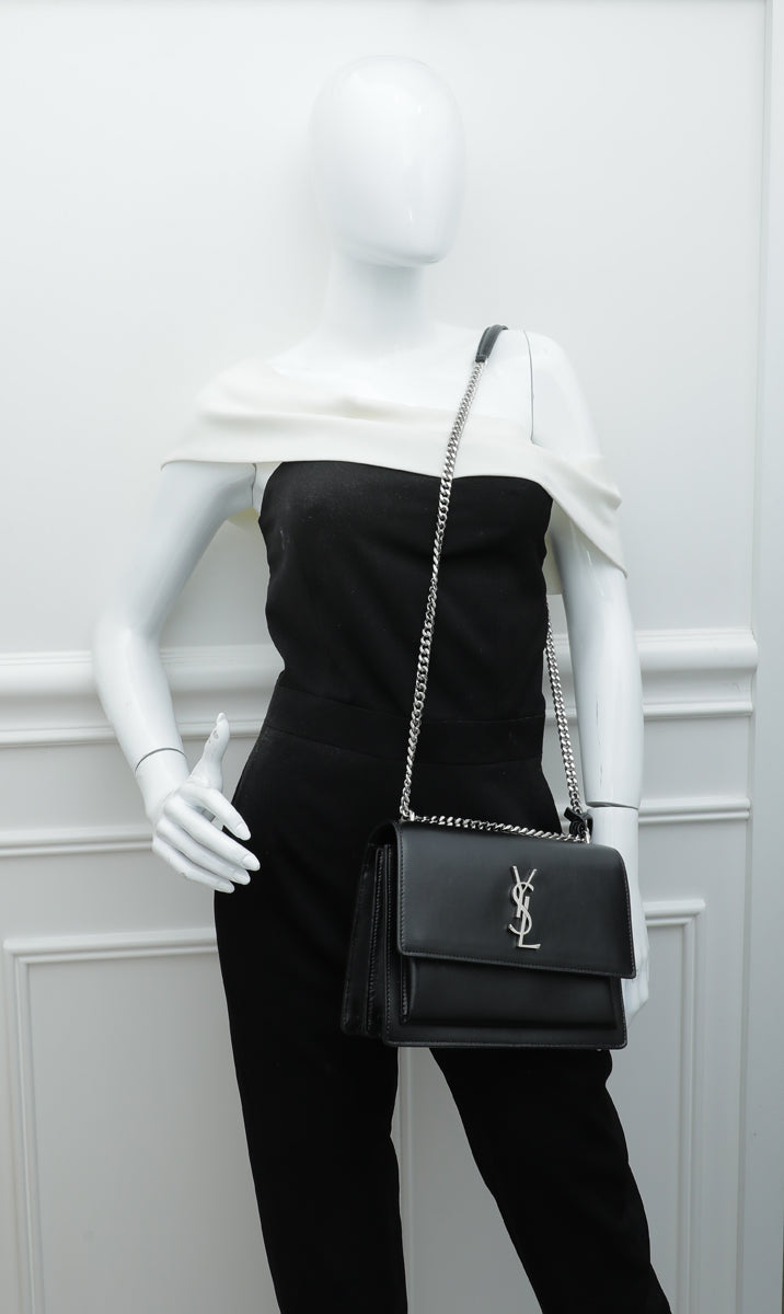 YSL Black Sunset Medium Bag