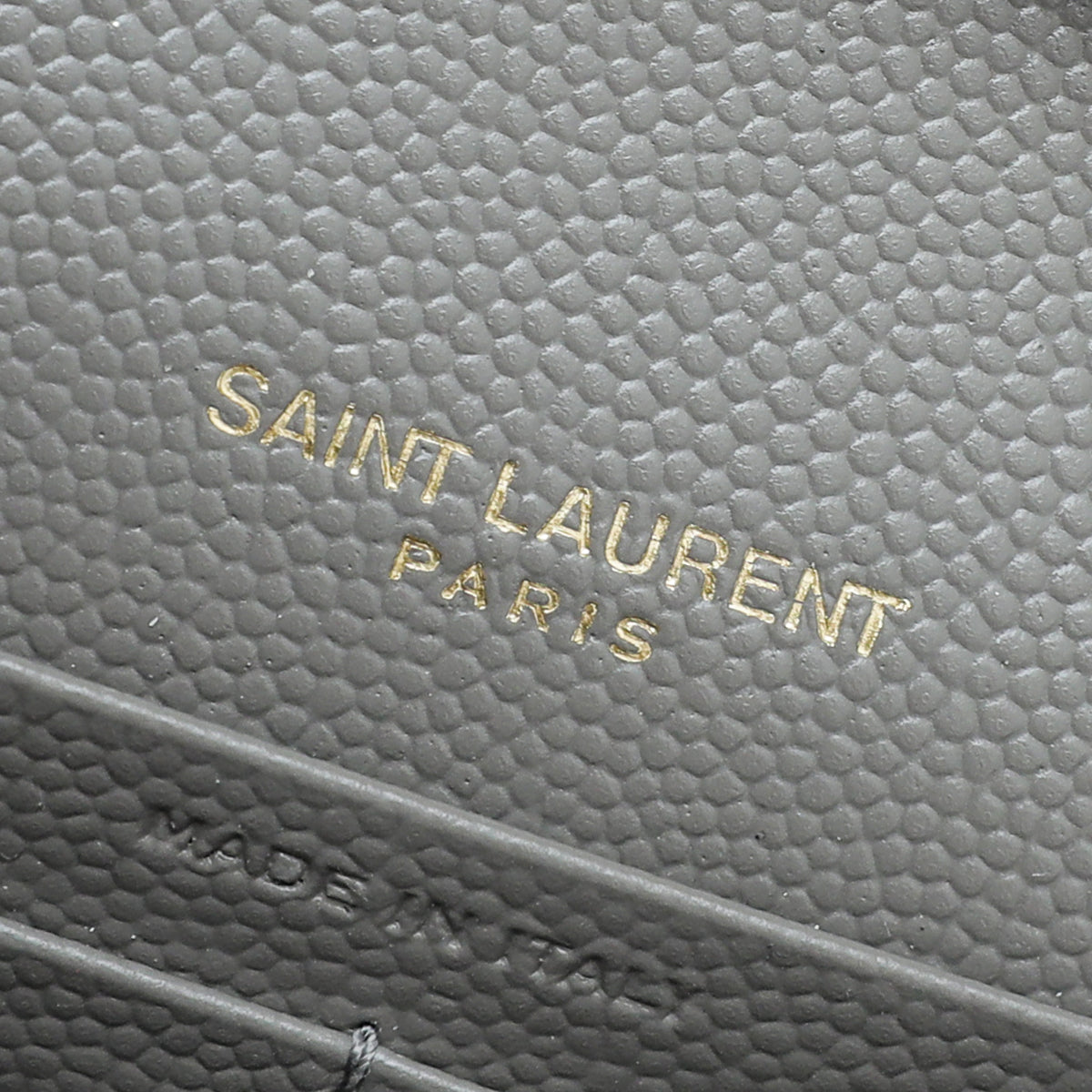 YSL Grey Monogram Chevron Chain Wallet