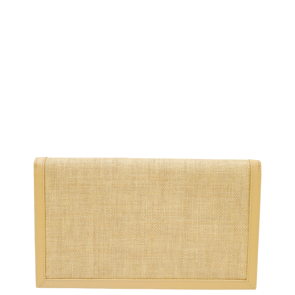 YSL Natural Raffia Uptown Pouch