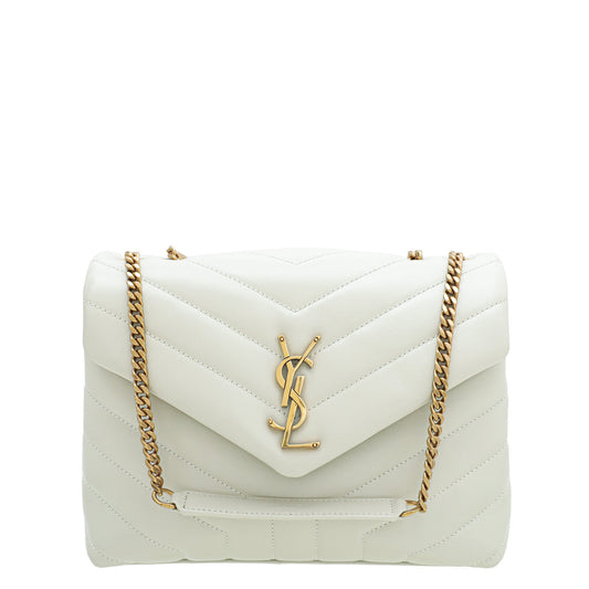 YSL Blanc Vintage Loulou Small Flap Bag