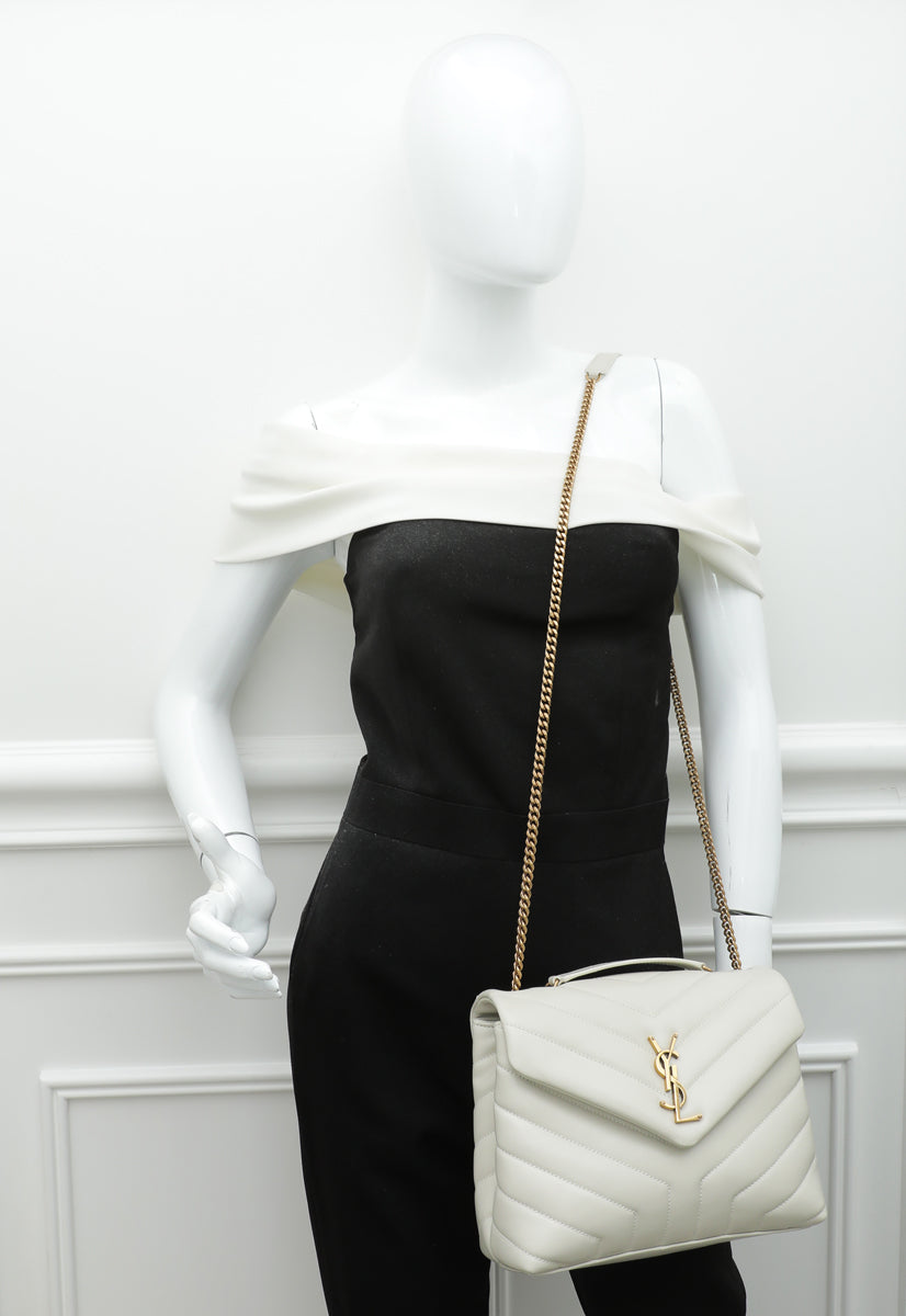 YSL Blanc Vintage Loulou Small Flap Bag