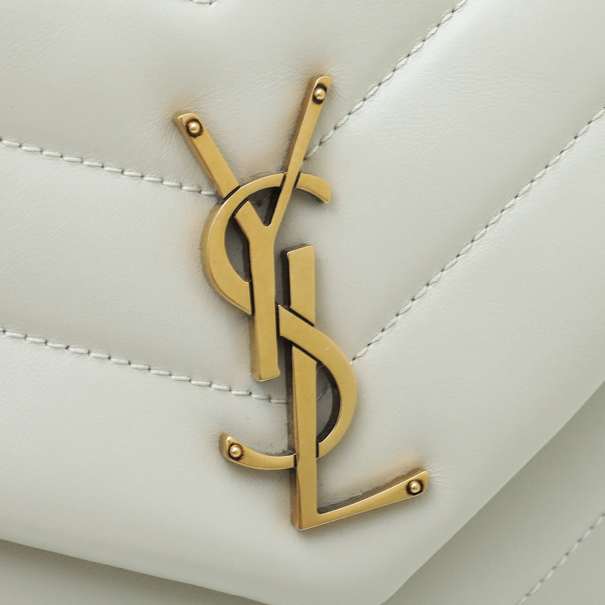 YSL Blanc Vintage Loulou Small Flap Bag