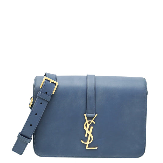 YSL Blue Monogram Universite Medium Bag