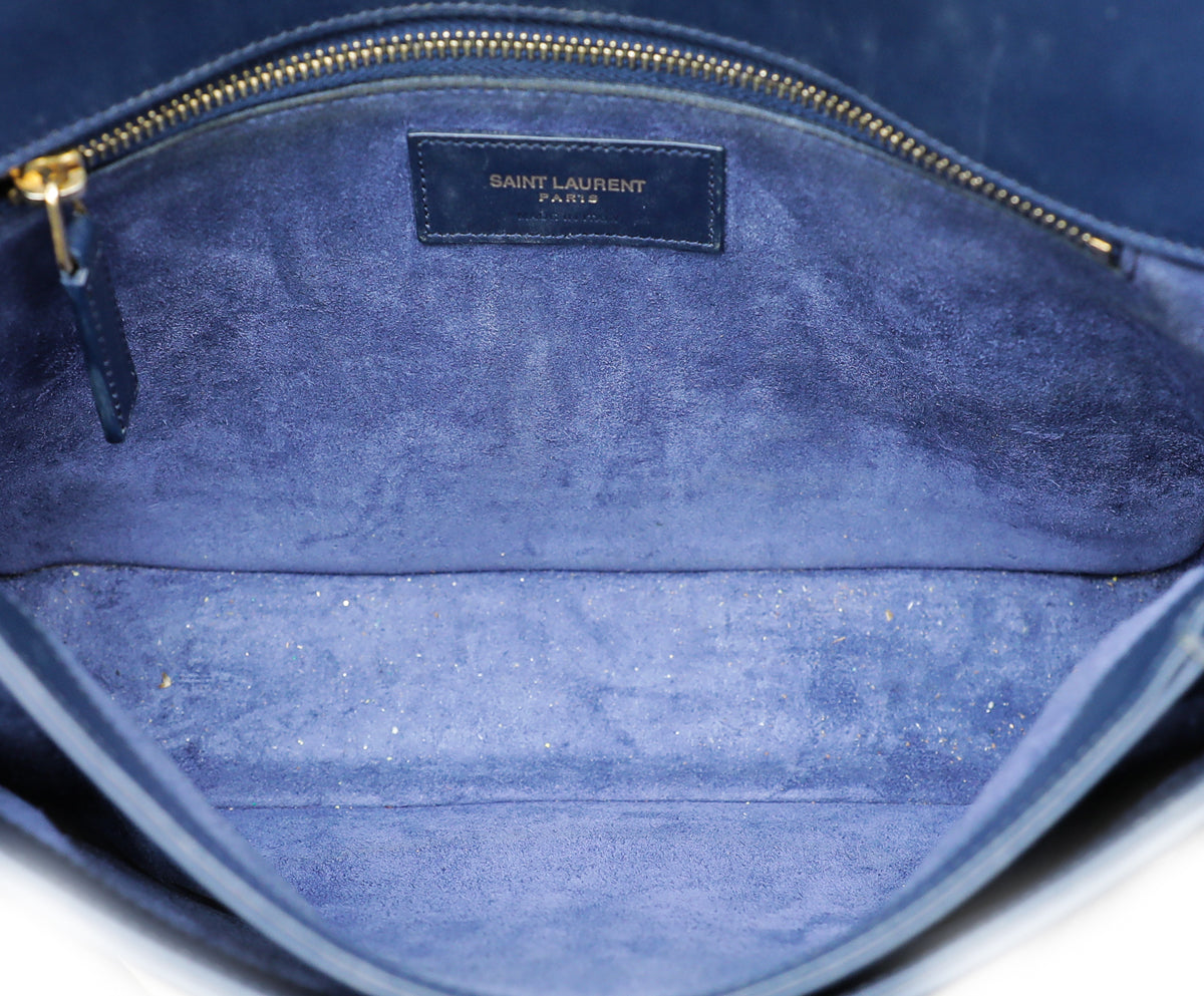 YSL Blue Monogram Universite Medium Bag