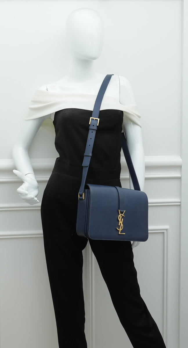 YSL Blue Monogram Universite Medium Bag