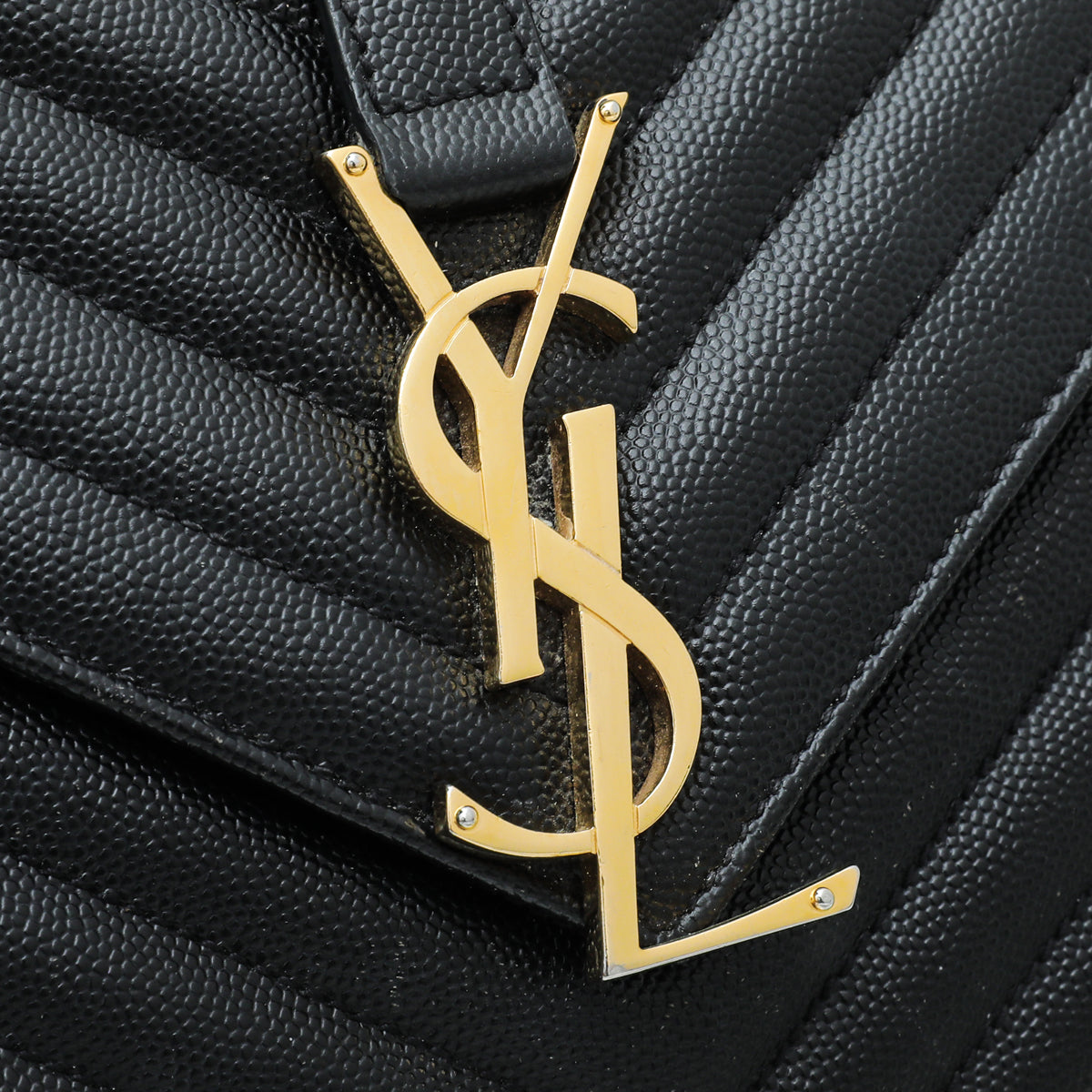 YSL Black Monogram Satchel Flap Large Bag