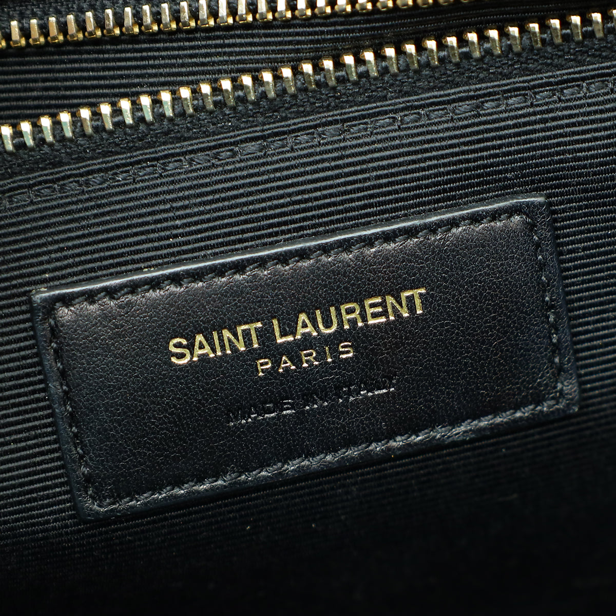 YSL Black Monogram Chevron Large Satchel Bag