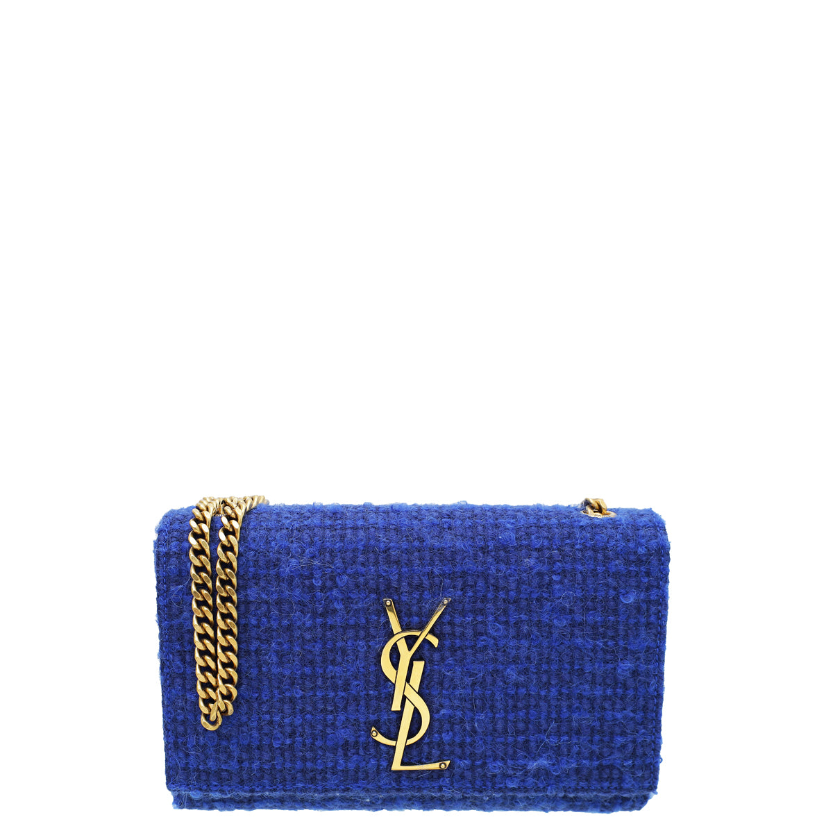 YSL Indigo Blue Kate Wool Small Shoulder Bag