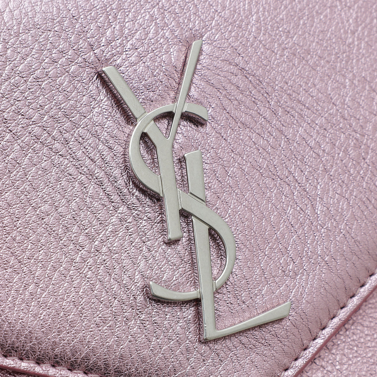 YSL Metallic Lilac Cassandre Envelope Wallet On Chain