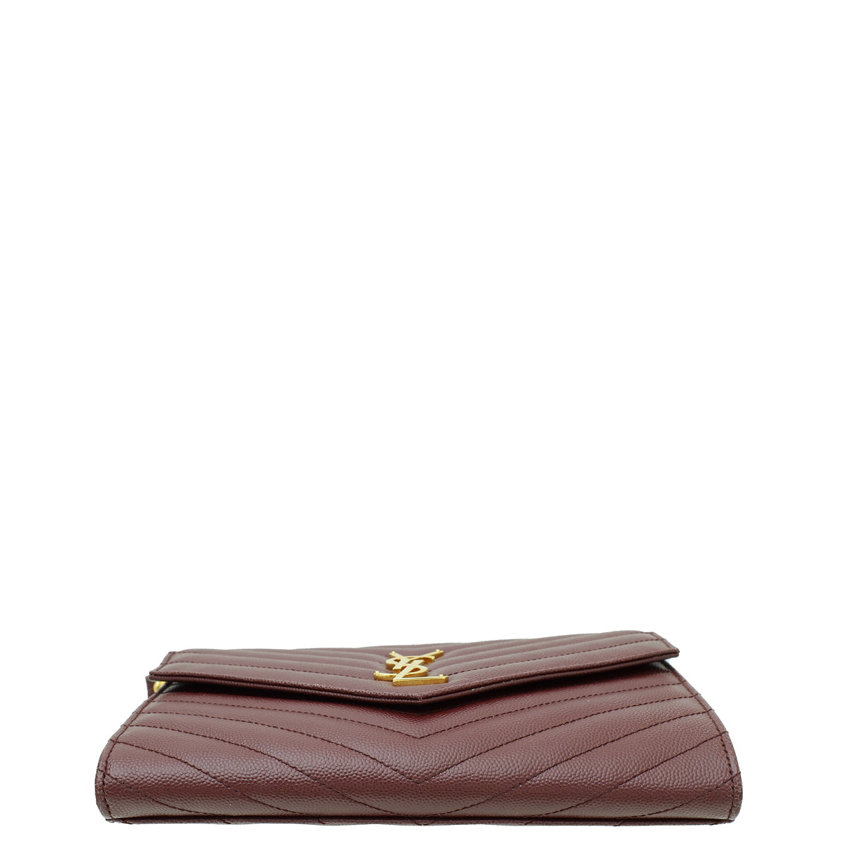 YSL Burgundy Cassandre Envelope Flap Pouch