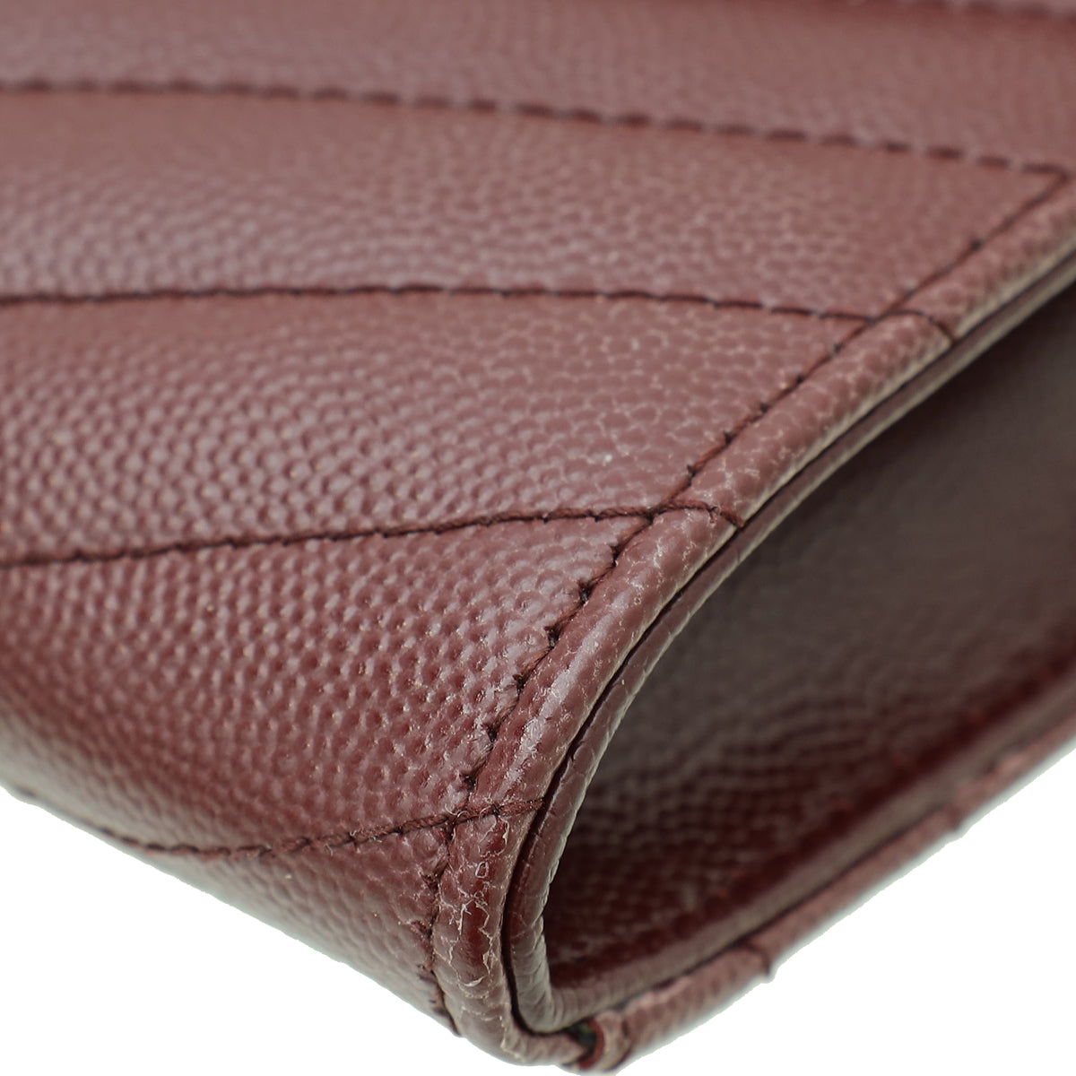 YSL Burgundy Cassandre Envelope Flap Pouch