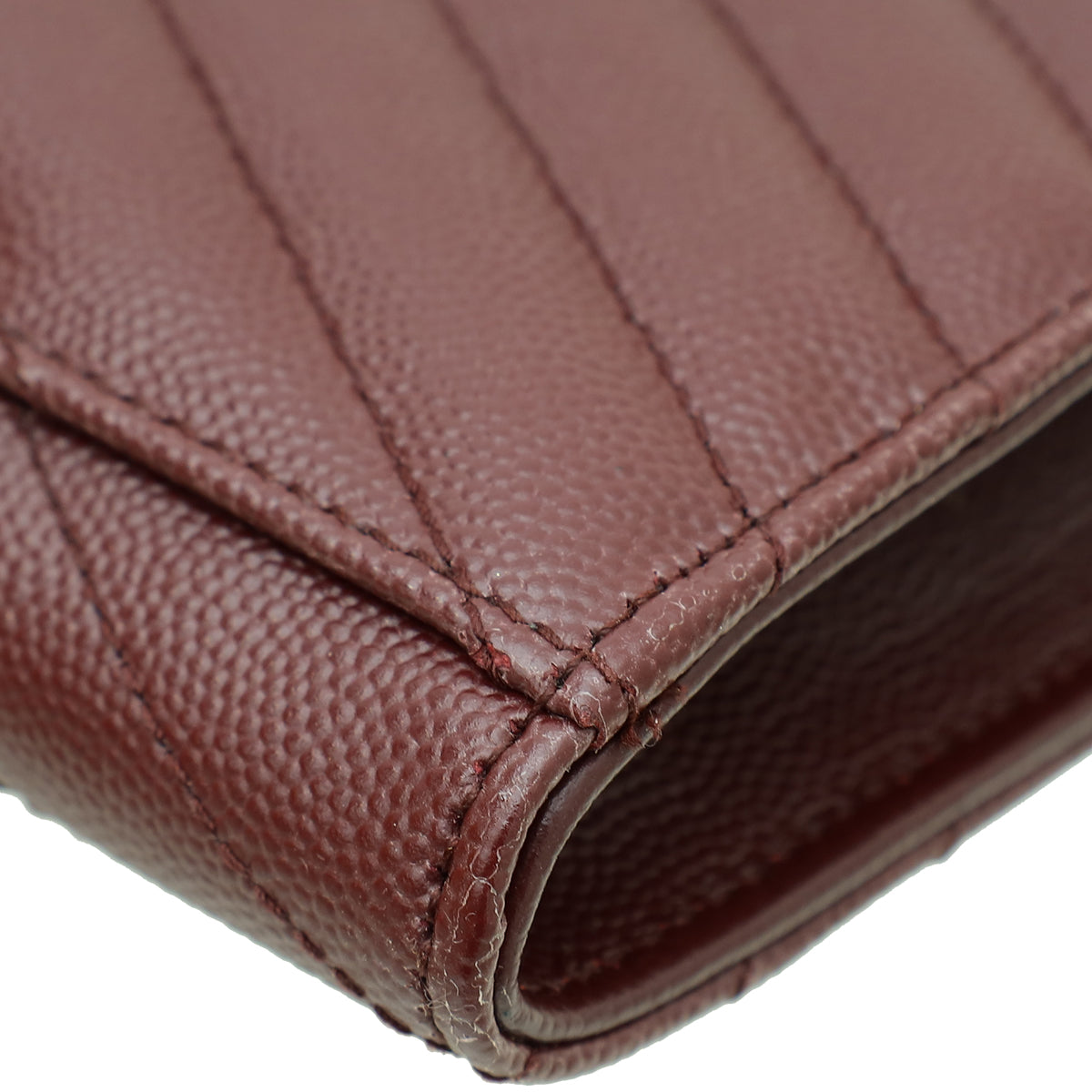 YSL Burgundy Cassandre Envelope Flap Pouch