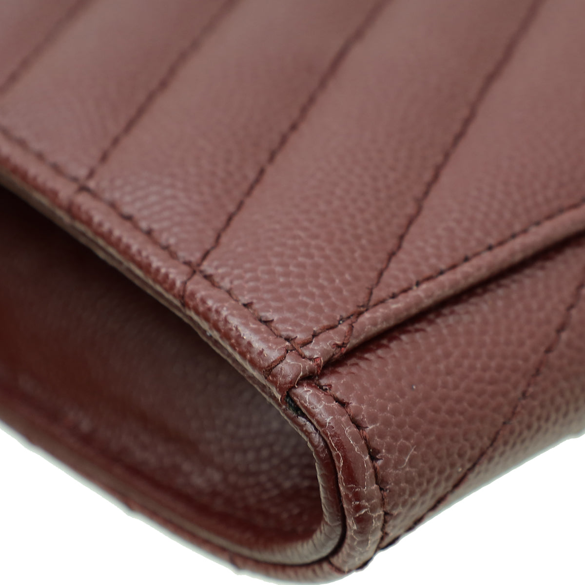 YSL Burgundy Cassandre Envelope Flap Pouch