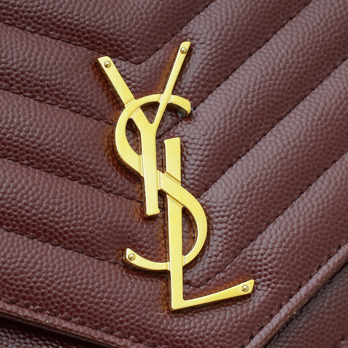 YSL Burgundy Cassandre Envelope Flap Pouch