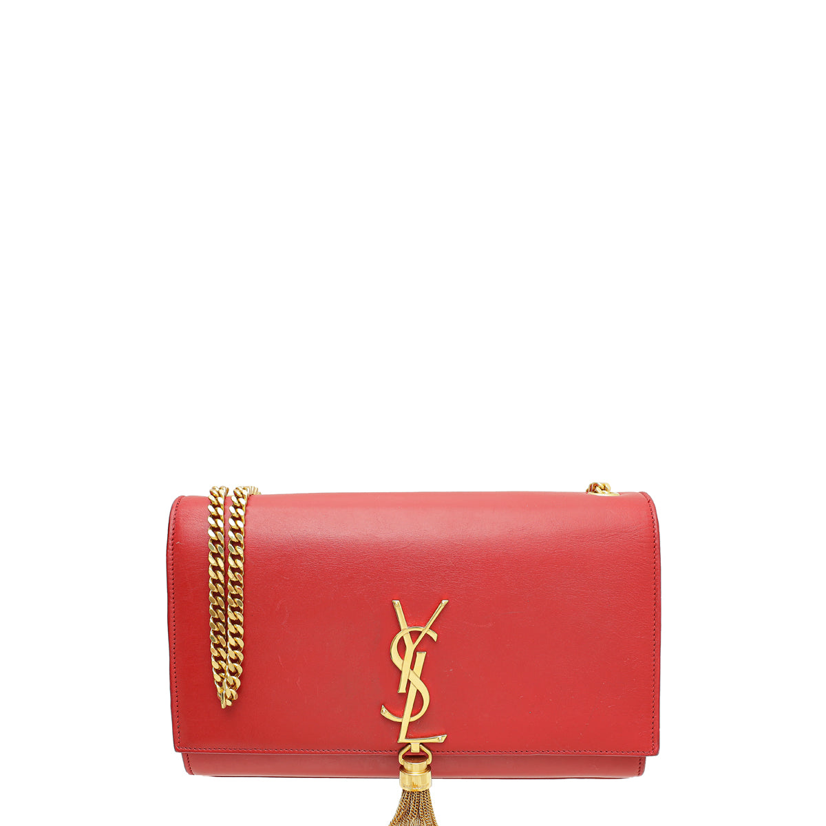 YSL Red Kate Tassel Medium Chain Shoulder Bag