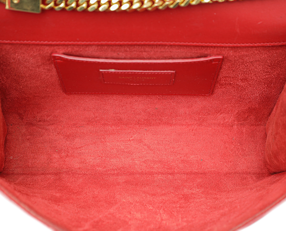 YSL Red Kate Tassel Medium Chain Shoulder Bag