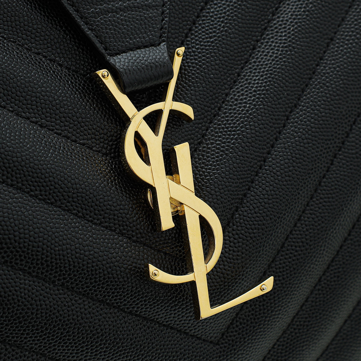 YSL Black Monogram Shopping Tote Large Bag