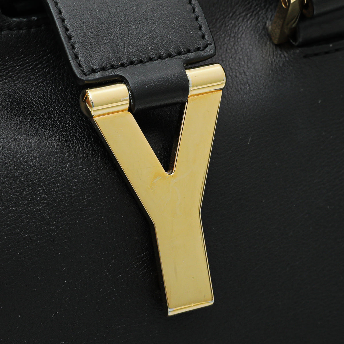 YSL Black Classic Y Cabas Small Tote Bag