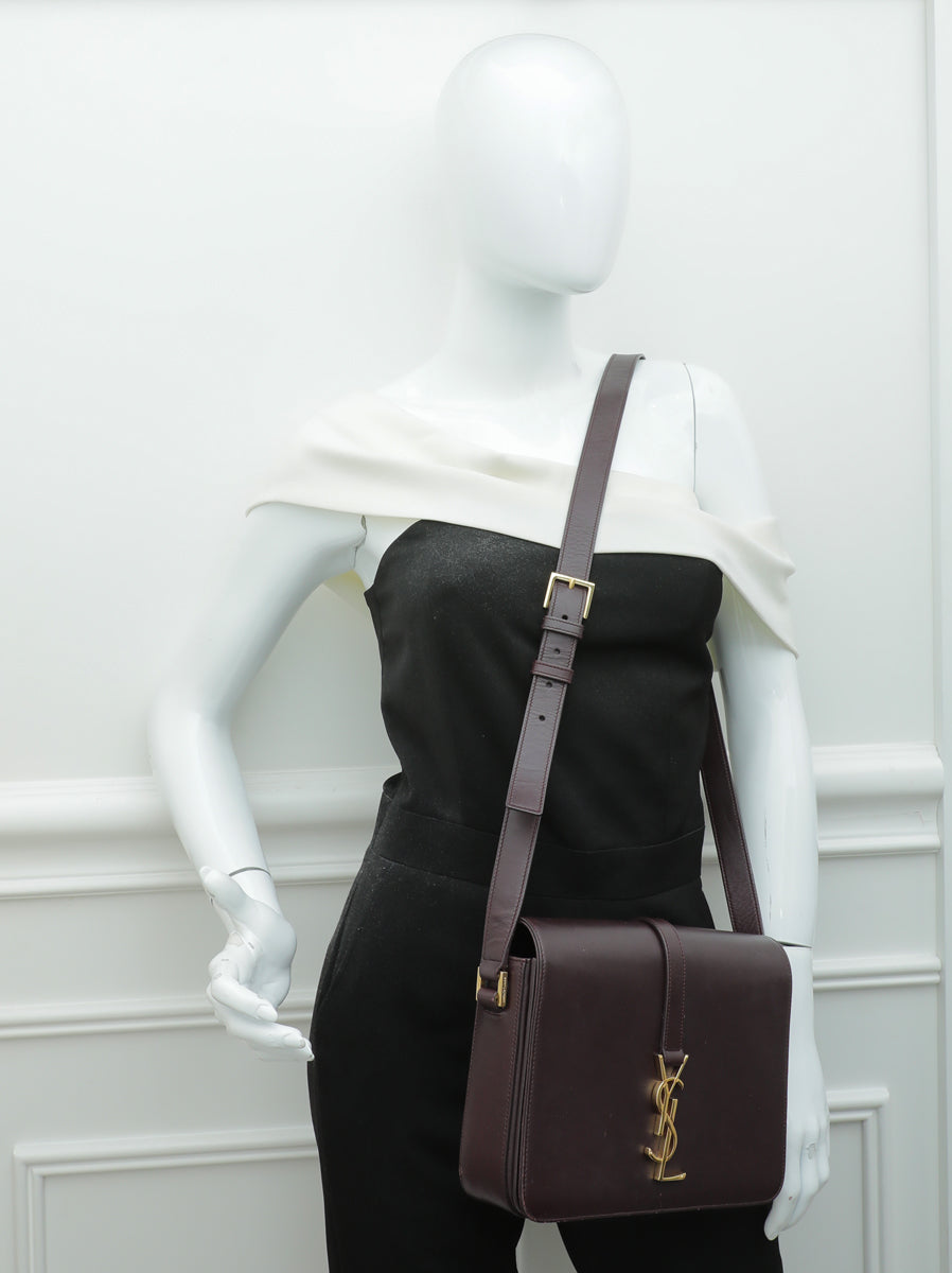 YSL Burgundy Monogram Universite Bag