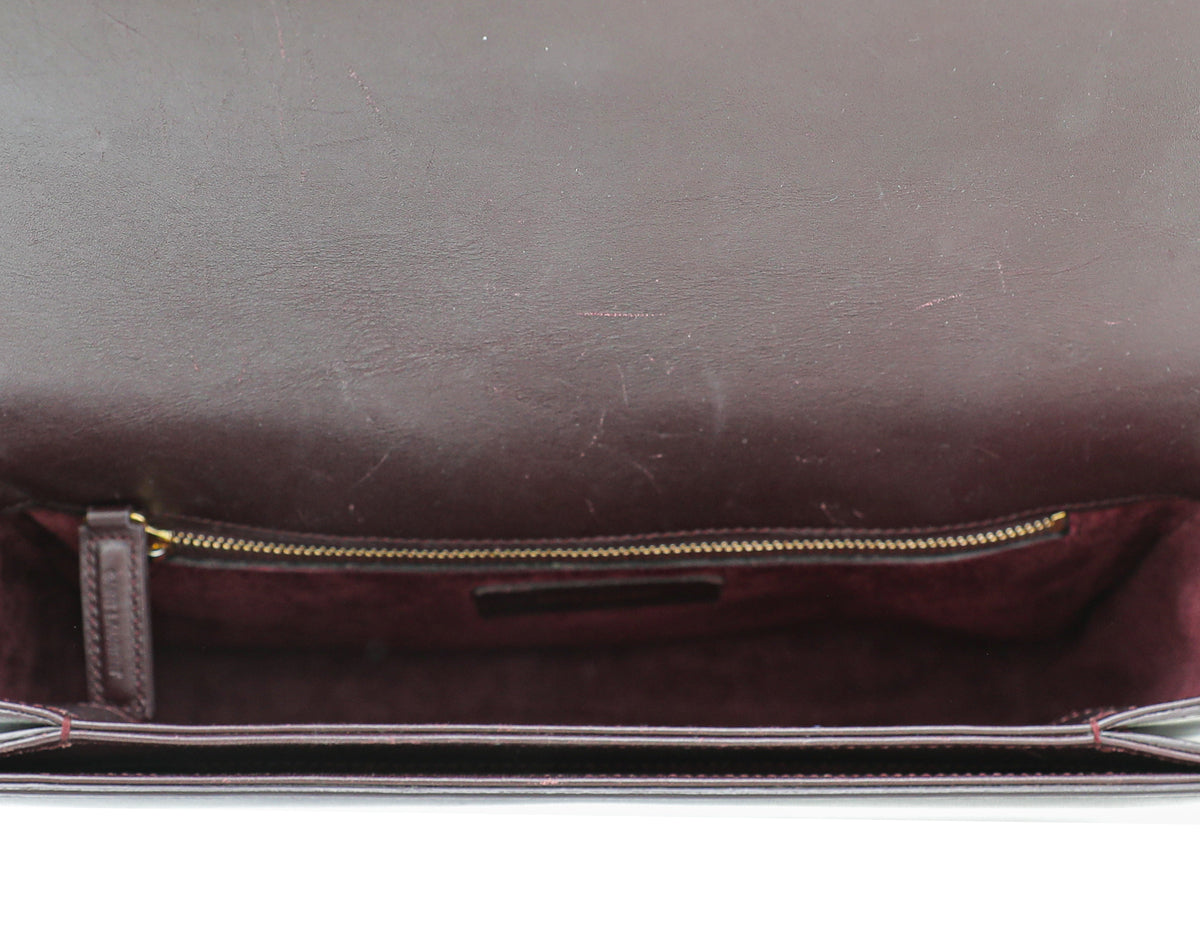 YSL Burgundy Monogram Universite Bag