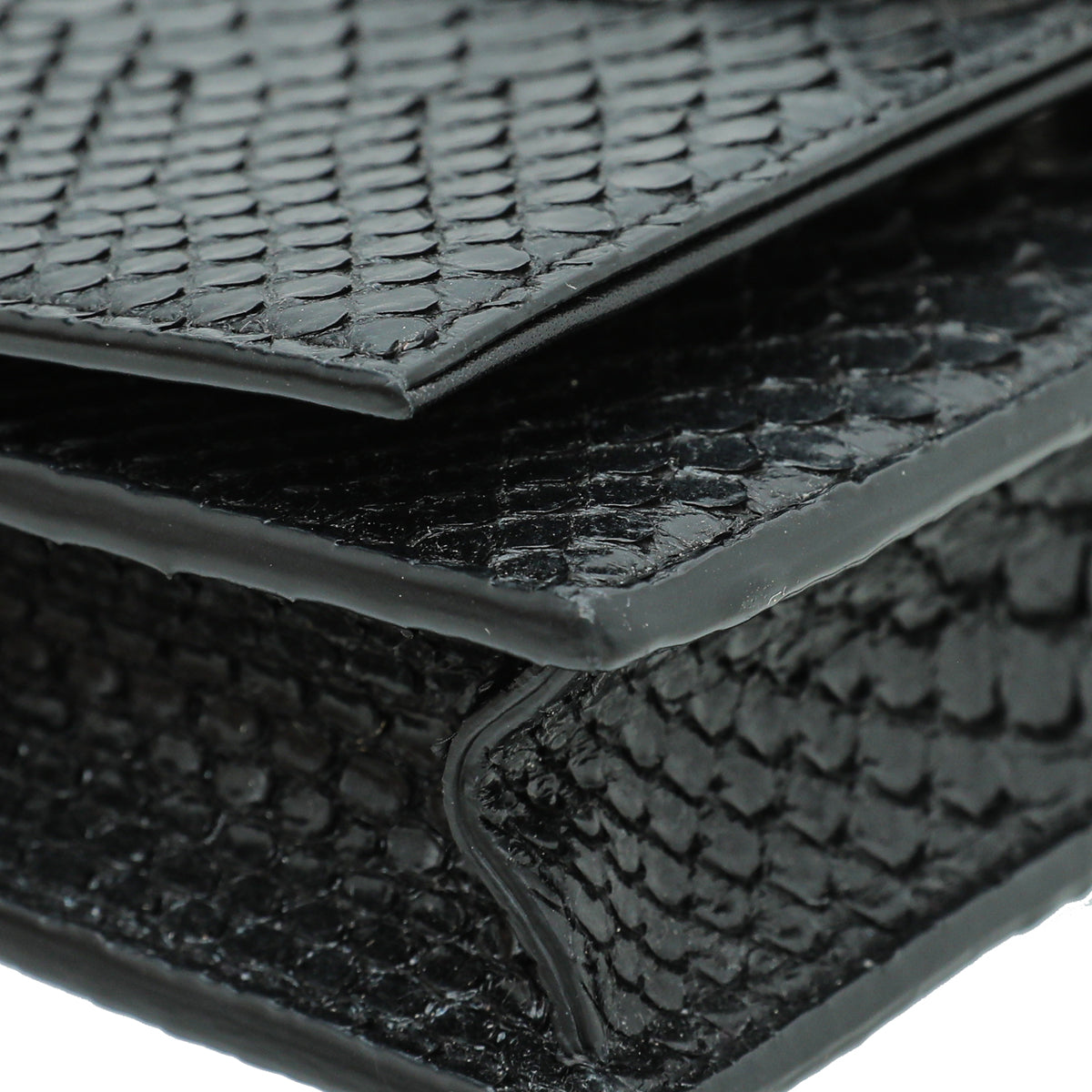 YSL Black Python Kate Tassel Small Chain Wallet