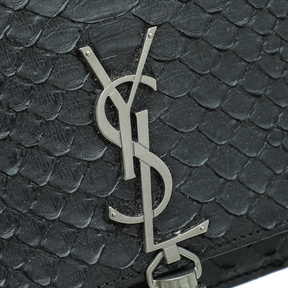 YSL Black Python Kate Tassel Small Chain Wallet