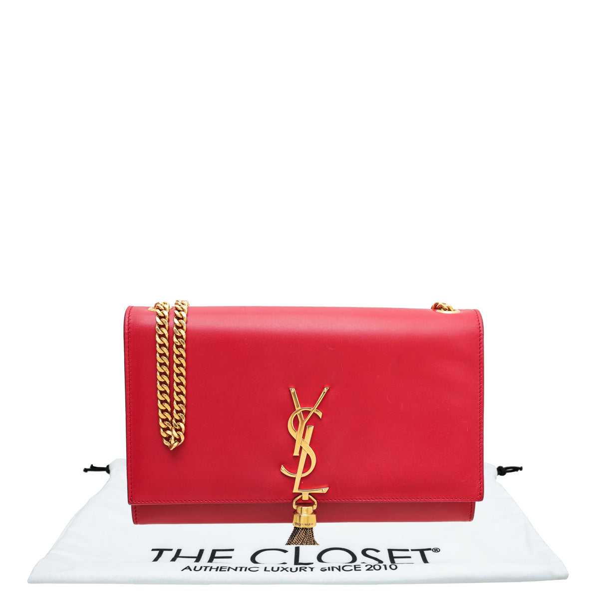 YSL Red Kate Tassel Chain Medium Bag