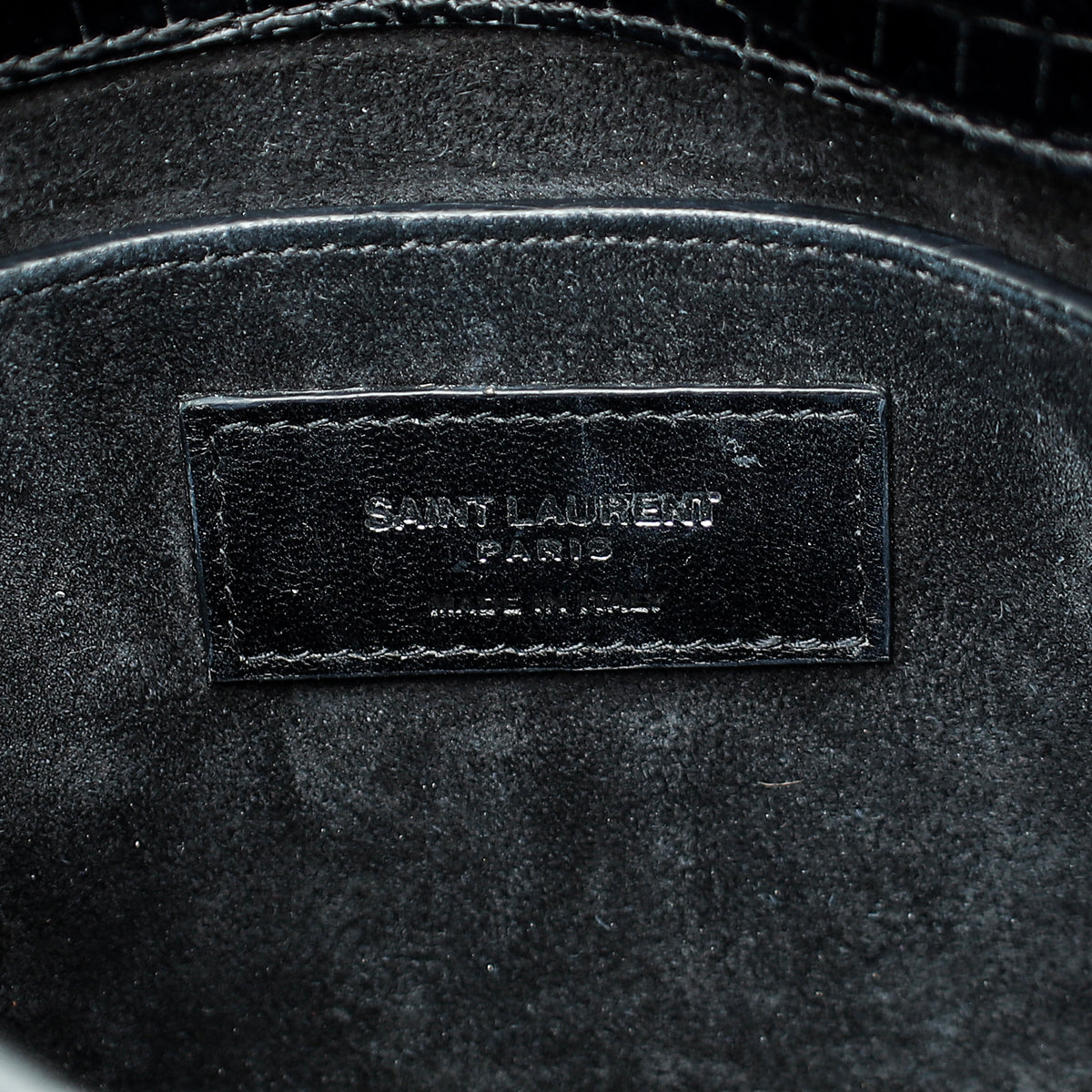 YSL Black Croc Embossed Sunset Medium Bag