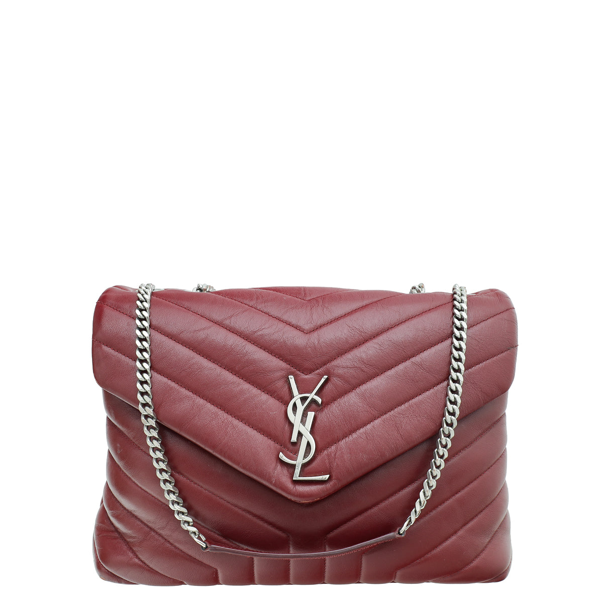 YSL Dark Red Loulou Medium Bag