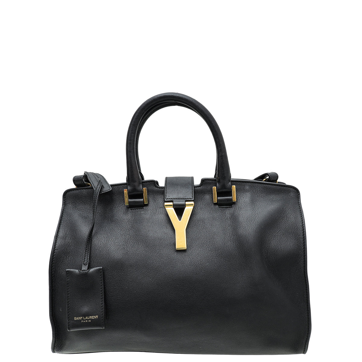 YSL Black Classic Y Cabas Small Tote Bag