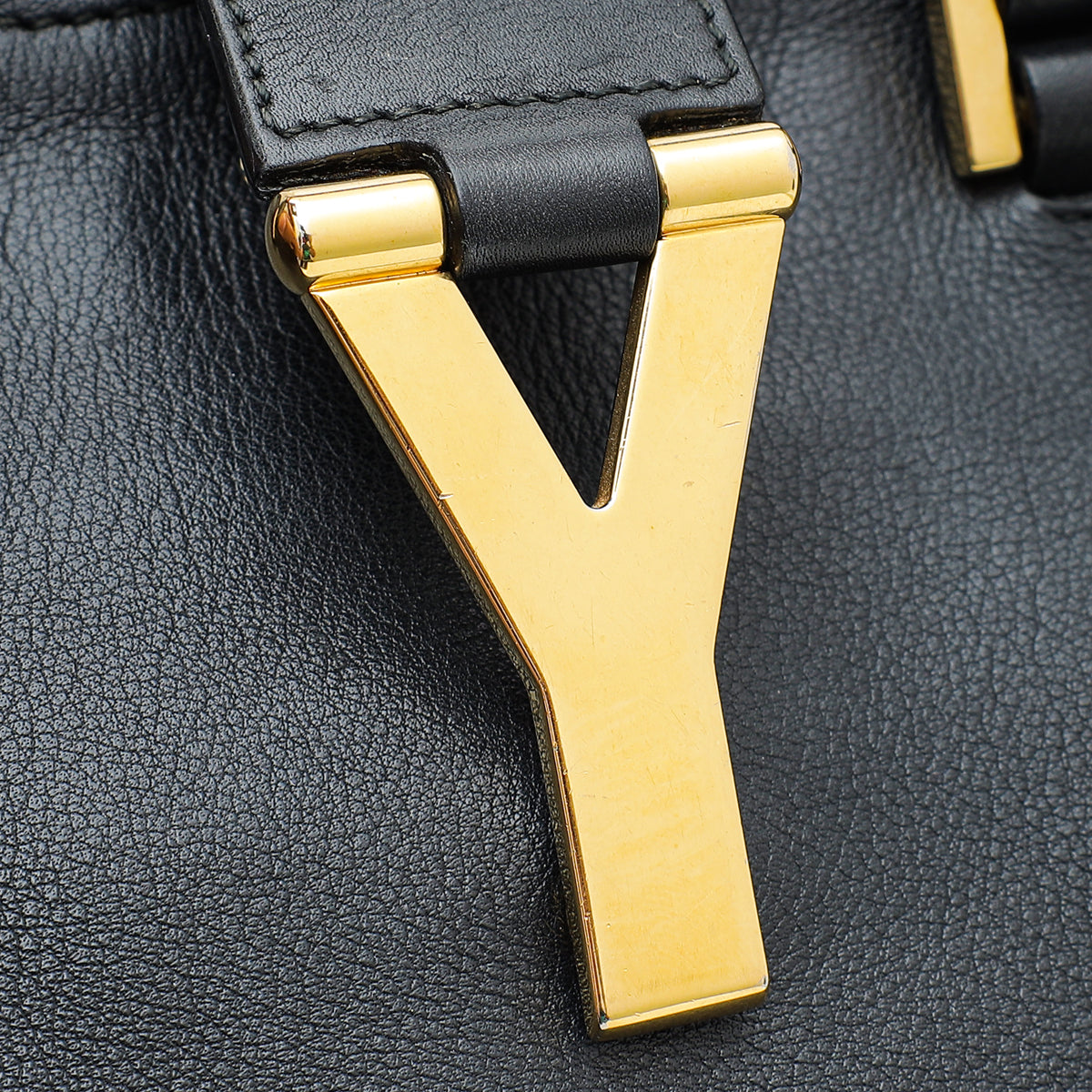 YSL Black Classic Y Cabas Small Tote Bag