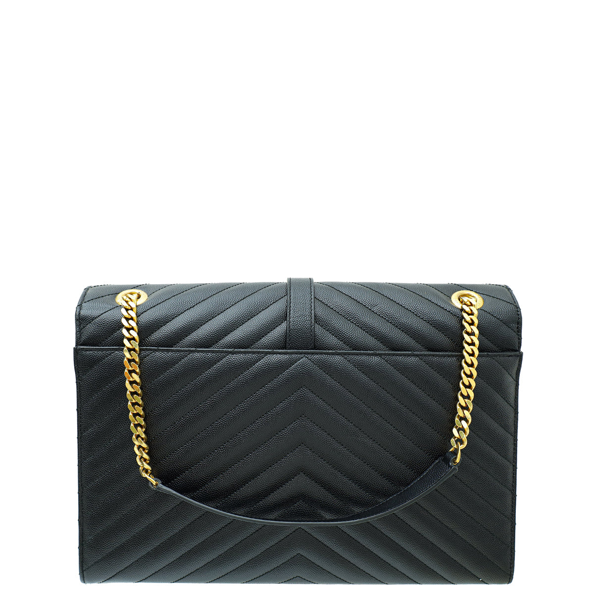 YSL Black Monogram Chevron Large Satchel Bag